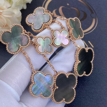 [Kincade Jewelrys] PENDIENTES DE TRÉBOL CON 4 MOTIVOS EN ORO ROSA