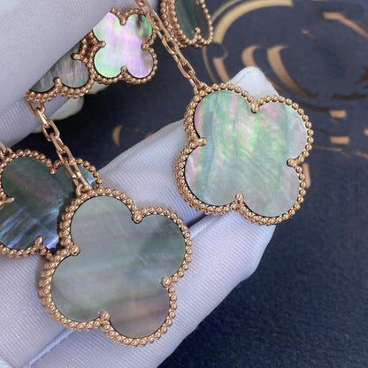 [Kincade Jewelrys] PENDIENTES DE TRÉBOL CON 4 MOTIVOS EN ORO ROSA