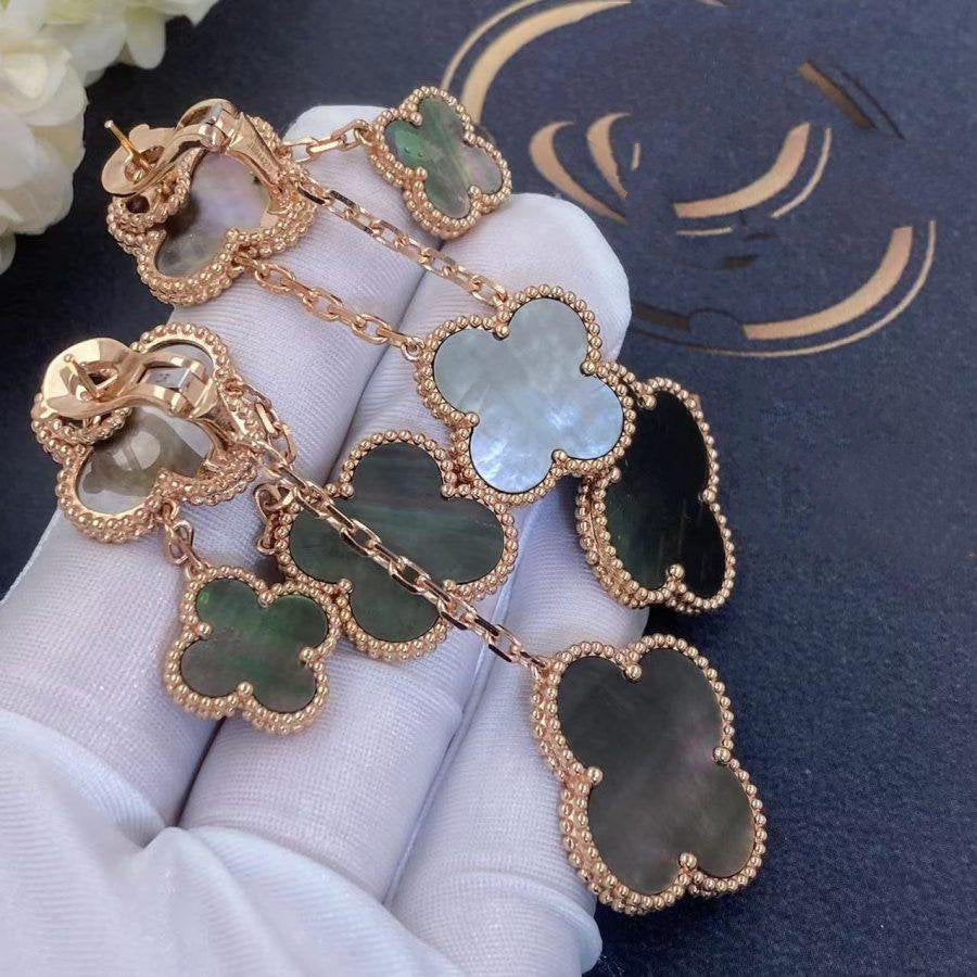 [Kincade Jewelrys] PENDIENTES DE TRÉBOL CON 4 MOTIVOS EN ORO ROSA