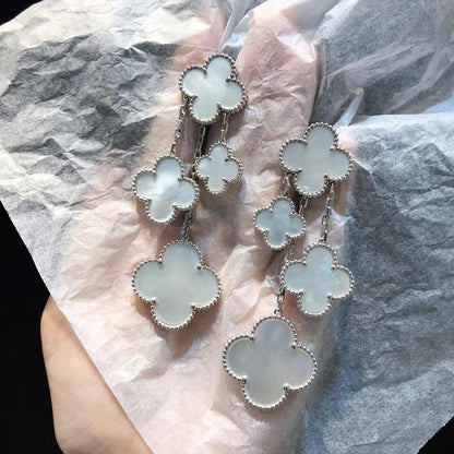 [Kincade Jewelrys]CLOVER EARRINGS WHITE MOP 4 MOTIFS SILVER