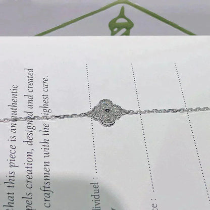 [Kincade Jewelrys]CLOVER  SINGLE FLOWER BRACELET SILVER