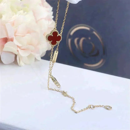 [Kincade Jewelrys]Pulsera de una sola flor de cornalina y trébol