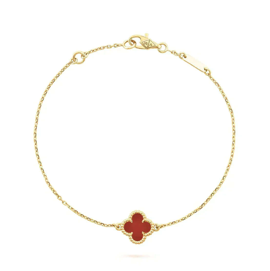 [Kincade Jewelrys]Pulsera de una sola flor de cornalina y trébol