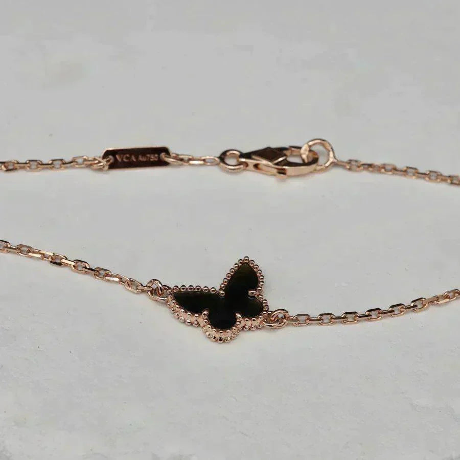 [Joyas Kincade]Pulsera de mariposa de ónix y mariposa