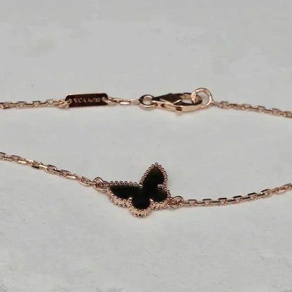 [Joyas Kincade]Pulsera de mariposa de ónix y mariposa