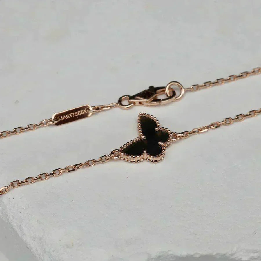 [Joyas Kincade]Pulsera de mariposa de ónix y mariposa