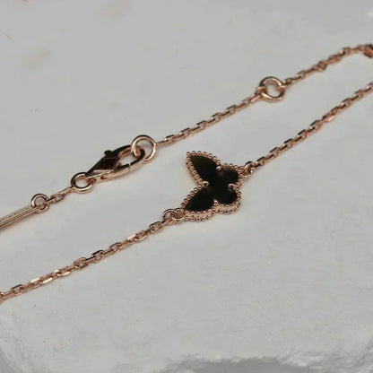 [Joyas Kincade]Pulsera de mariposa de ónix y mariposa