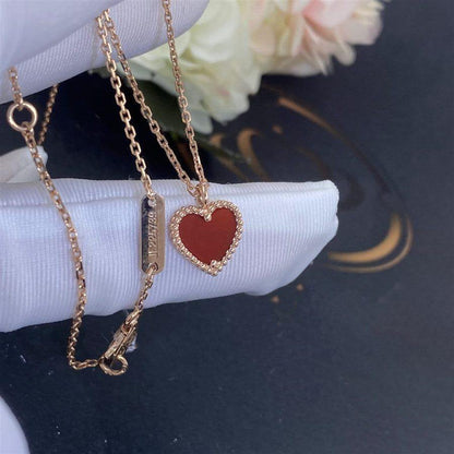 [Kincade Jewelrys]SWEET CLOVER CARNELIAN HEART NECKLACE