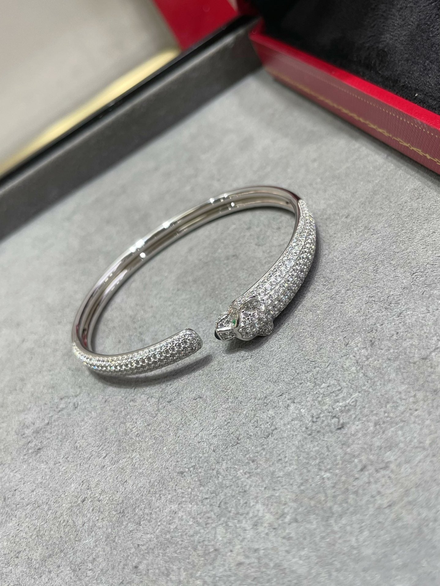 [Kincade Jewelrys]PANTHERE FULL DIAMOND OPEN BRACELET