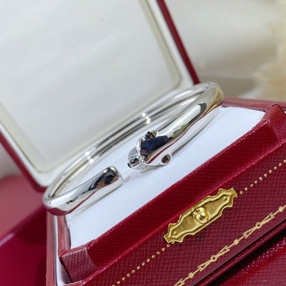 [Joyas Kincade]Pulsera abierta de plata Pantera