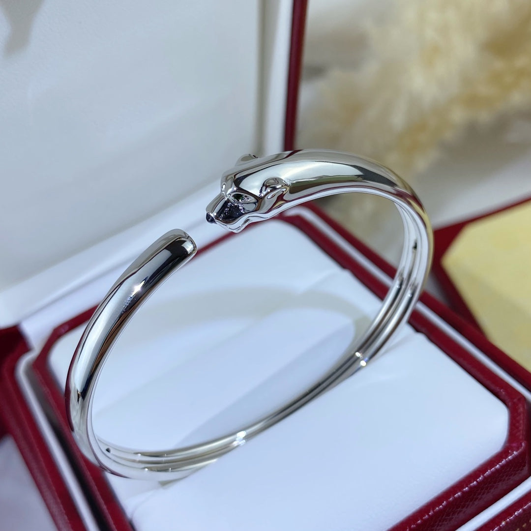 [Joyas Kincade]Pulsera abierta de plata Pantera