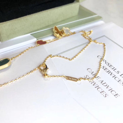 [Kincade Jewelrys] COLLAR DE ORO ROSA CON 4 MOTIVOS LUCKY SPRING