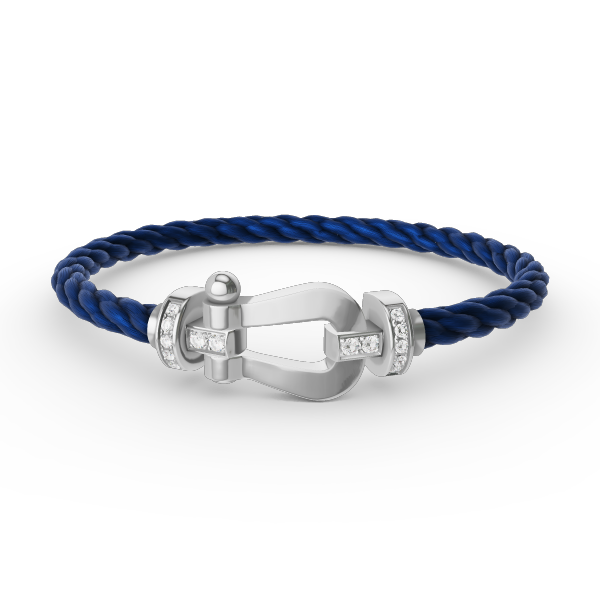 [Kincade Jewelrys]FORCE LARGE HORSESHOE HALF DIAMOND BRACELET SILVER