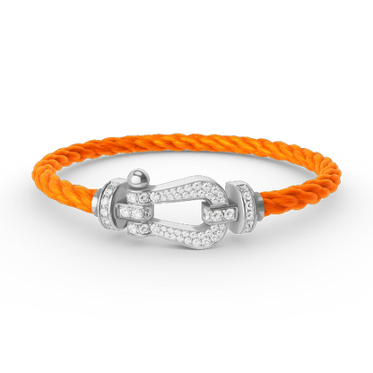 [Kincade Jewelrys]FORCE LARGE HORSESHOE FULL DIAMOND BRACELET SILVER