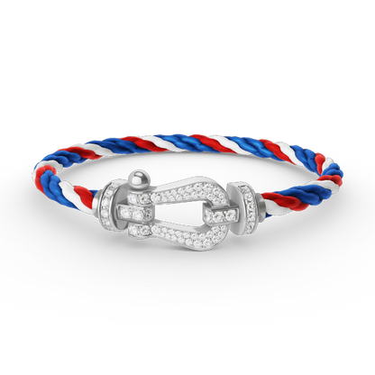 [Kincade Jewelrys]FORCE LARGE HORSESHOE FULL DIAMOND BRACELET SILVER