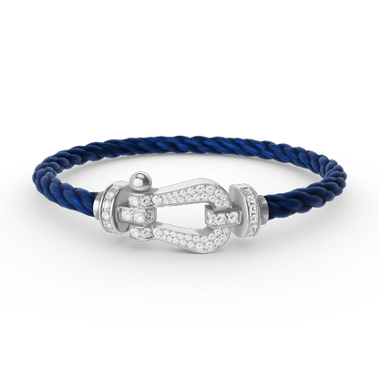 [Kincade Jewelrys]FORCE LARGE HORSESHOE FULL DIAMOND BRACELET SILVER