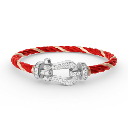 [Kincade Jewelrys]FORCE LARGE HORSESHOE FULL DIAMOND BRACELET SILVER