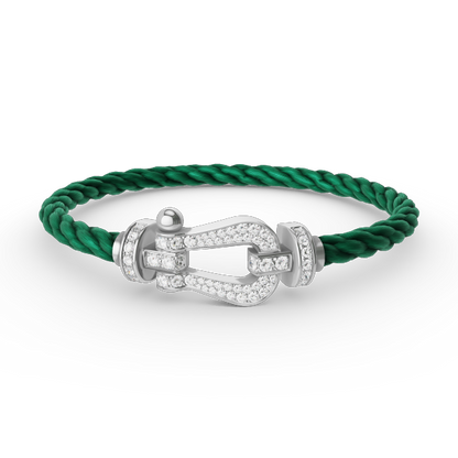 [Kincade Jewelrys]FORCE LARGE HORSESHOE FULL DIAMOND BRACELET SILVER