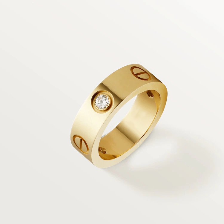 [Kincade Jewelrys]LOVE RING 5.5MM 3 DIAMONDS PINK GOLD