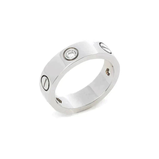 [Kincade Jewelrys]LOVE RING 5.5MM 3 DIAMONDS SILVER