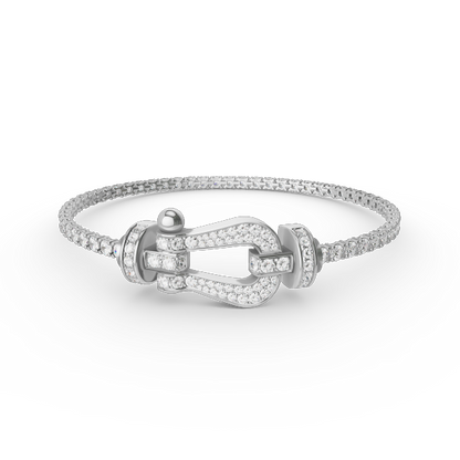 [Joyas Kincade]Pulsera de tenis Force con herradura grande y diamantes 