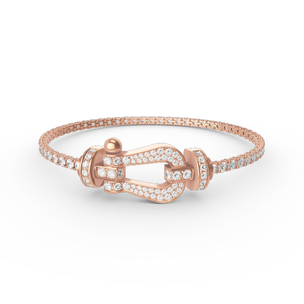 [Joyas Kincade]Pulsera de tenis Force con herradura grande y diamantes 