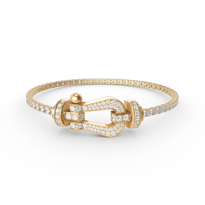 [Joyas Kincade]Pulsera de tenis Force con herradura grande y diamantes 