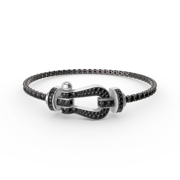 [Joyas Kincade]Pulsera de tenis Force con herradura grande y diamantes 