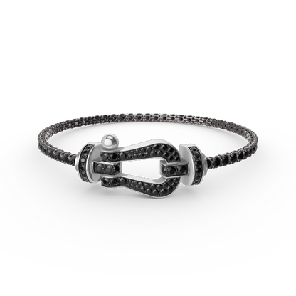 [Joyas Kincade]Pulsera de tenis Force con herradura grande y diamantes 